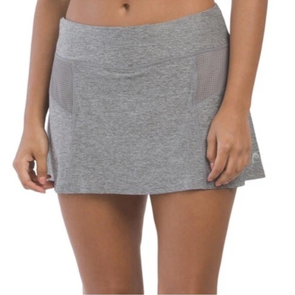 HEAD Women's Slim Fresh Mesh Skort Flint Gray Heather Active Size XL - NWT $45